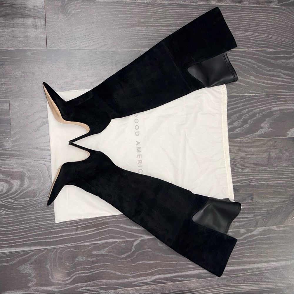 Good American 🖤 The Emma Boot | Suede Black | Size 5 | NEW - Picture 7 of 12